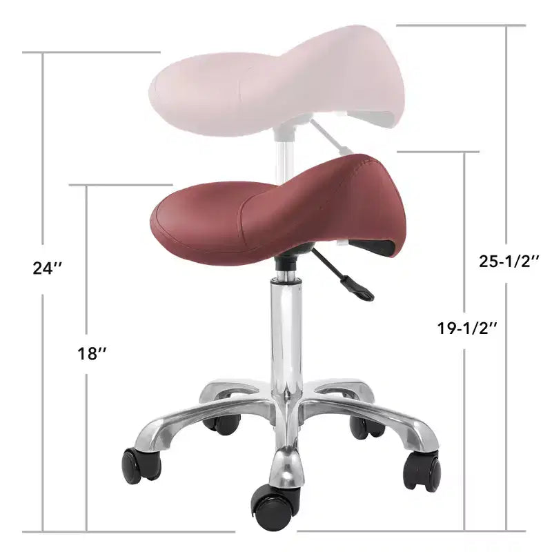 Tabouret selle ergonomique Saloniture – Siège hydraulique réglable, Chaise de salon à roulettes pivotantes