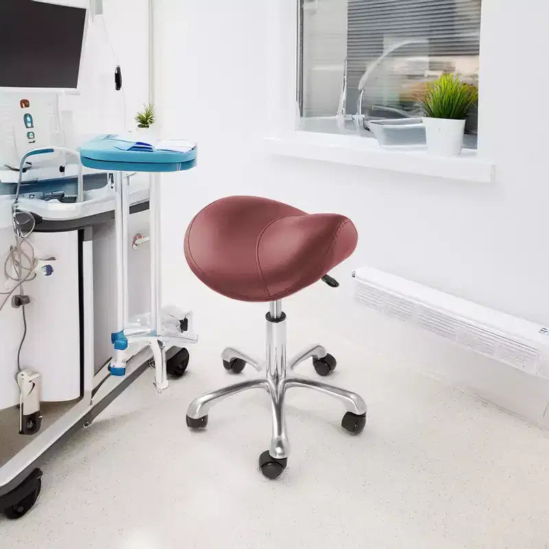 Tabouret selle ergonomique Saloniture – Siège hydraulique réglable, Chaise de salon à roulettes pivotantes