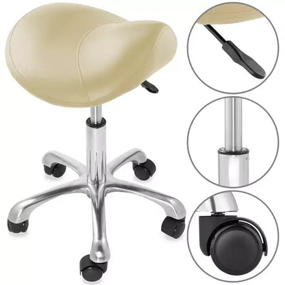 Tabouret selle ergonomique Saloniture – Siège hydraulique réglable, Chaise de salon à roulettes pivotantes