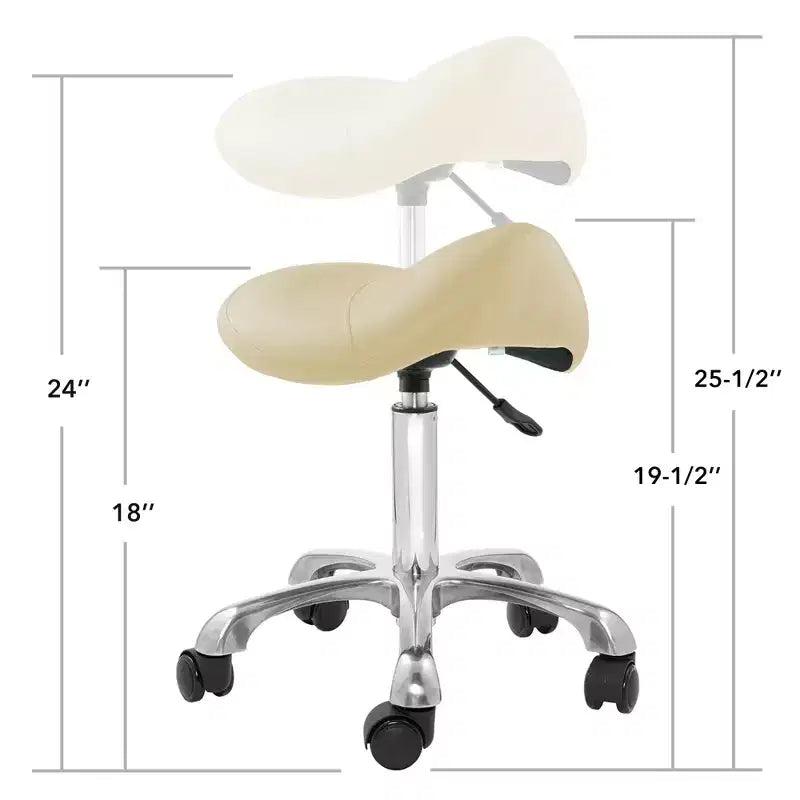 Tabouret selle ergonomique Saloniture – Siège hydraulique réglable, Chaise de salon à roulettes pivotantes