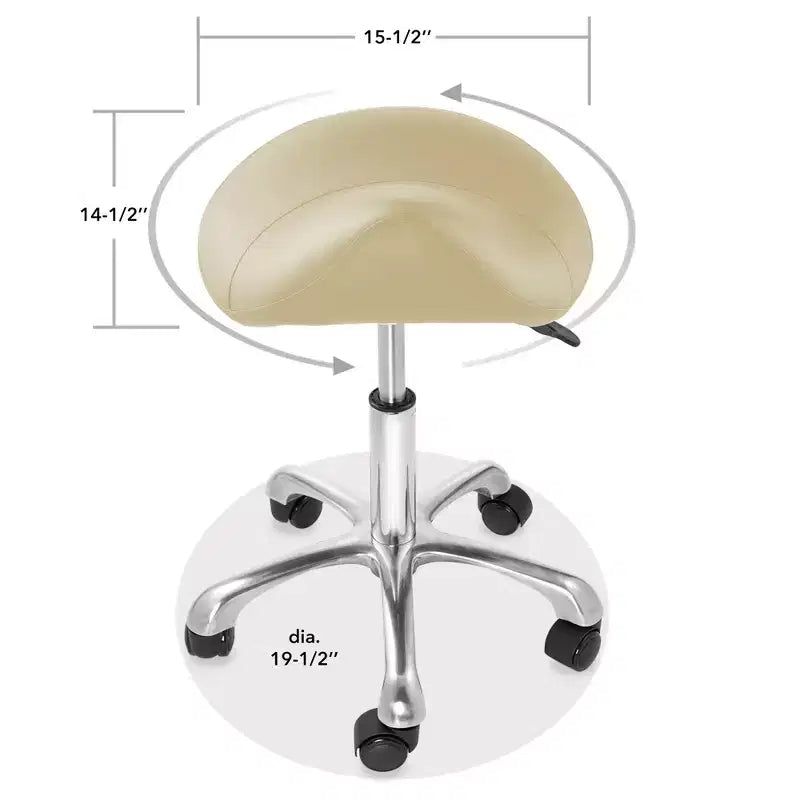 Tabouret selle ergonomique Saloniture – Siège hydraulique réglable, Chaise de salon à roulettes pivotantes