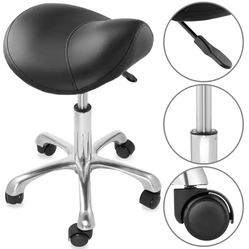 Tabouret selle ergonomique Saloniture – Siège hydraulique réglable, Chaise de salon à roulettes pivotantes