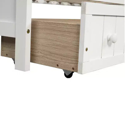 Lit de repos double en bois avec 2 tiroirs - ModernLuxe