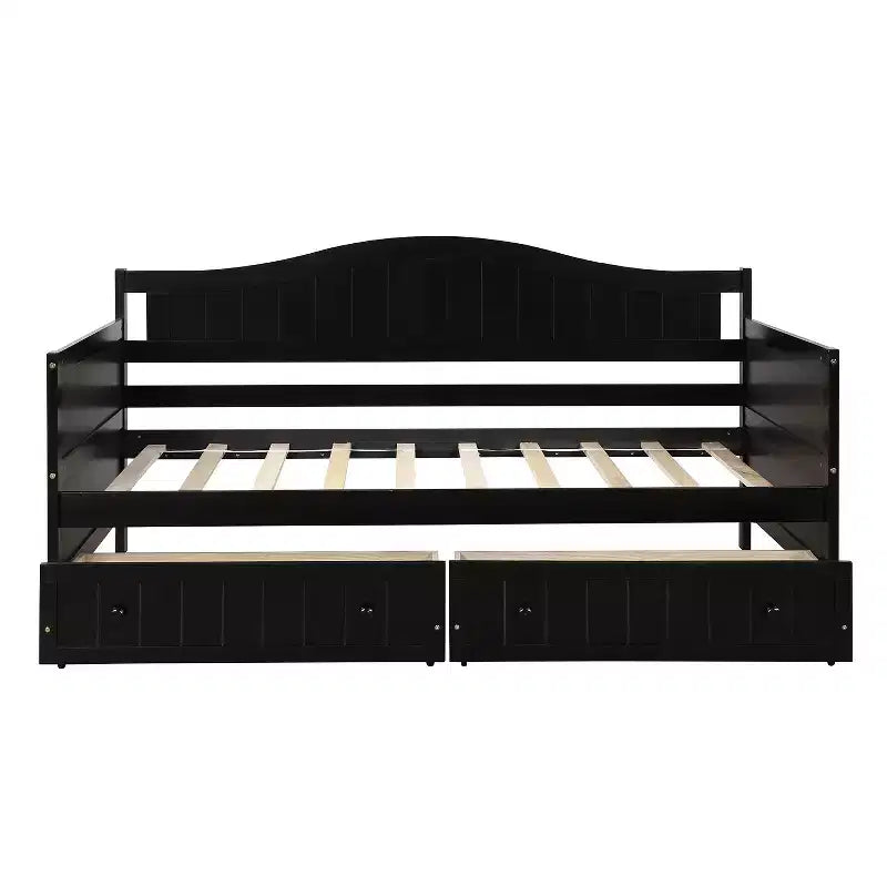 Lit de repos double en bois avec 2 tiroirs - ModernLuxe