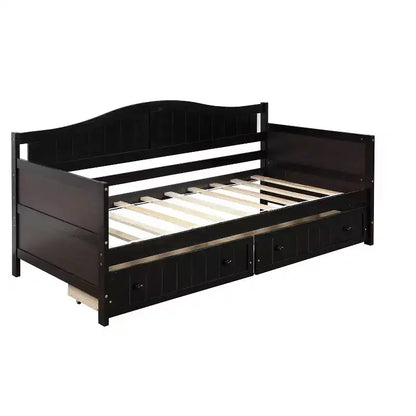 Lit de repos double en bois avec 2 tiroirs - ModernLuxe