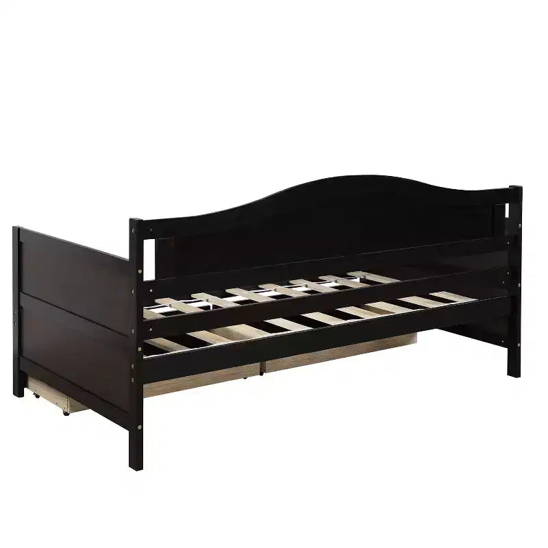 Lit de repos double en bois avec 2 tiroirs - ModernLuxe