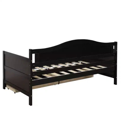 Lit de repos double en bois avec 2 tiroirs - ModernLuxe