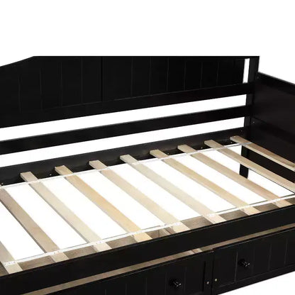 Lit de repos double en bois avec 2 tiroirs - ModernLuxe