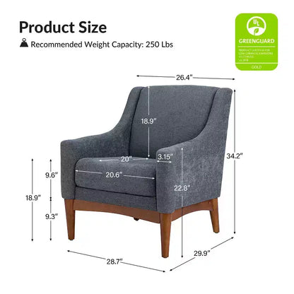 Lot de 2 fauteuils Gérard de style moderne du milieu du siècle avec accoudoirs inclinés | ART OF LIVING DESIGNS