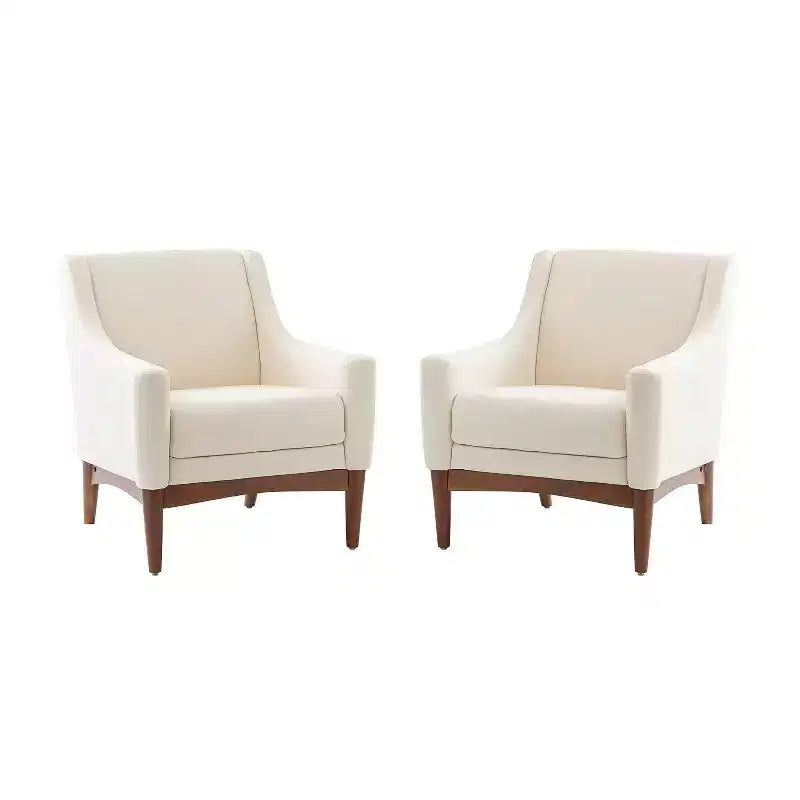 Lot de 2 fauteuils Gérard de style moderne du milieu du siècle avec accoudoirs inclinés | ART OF LIVING DESIGNS
