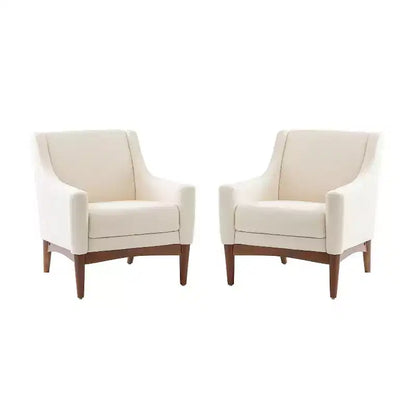 Lot de 2 fauteuils Gérard de style moderne du milieu du siècle avec accoudoirs inclinés | ART OF LIVING DESIGNS