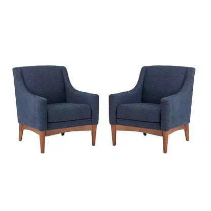 Lot de 2 fauteuils Gérard de style moderne du milieu du siècle avec accoudoirs inclinés | ART OF LIVING DESIGNS