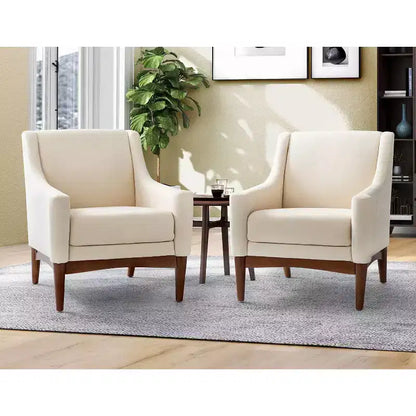 Lot de 2 fauteuils Gérard de style moderne du milieu du siècle avec accoudoirs inclinés | ART OF LIVING DESIGNS