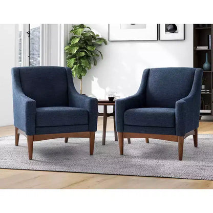 Lot de 2 fauteuils Gérard de style moderne du milieu du siècle avec accoudoirs inclinés | ART OF LIVING DESIGNS