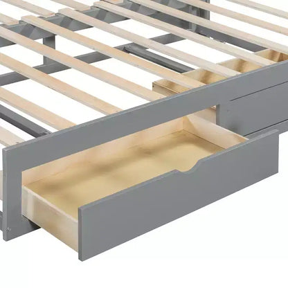 Lit de repos extensible en bois avec lit gigogne et deux tiroirs de rangement-ModernLuxe