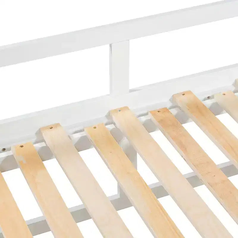 Lit de repos extensible en bois avec lit gigogne et deux tiroirs de rangement-ModernLuxe
