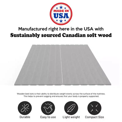 Continental Sleep, planches/lattes de soutien de matelas vertical en bois de 0,75 pouce avec housse