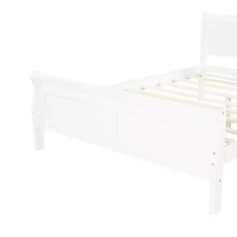 Lit plateforme double en bois avec tête de lit et support à lattes en bois - ModernLuxe