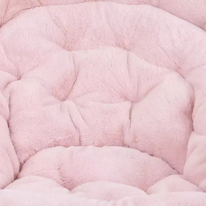 Chaise soucoupe pliante surdimensionnée Emma et Oliver avec coussin confortable en fausse fourrure et cadre en métal pour dortoirs, chambres, appartements et plus encore