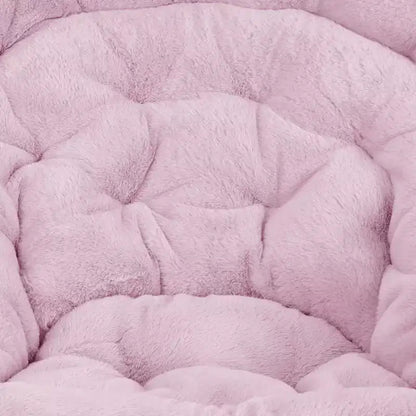 Chaise soucoupe pliante surdimensionnée Emma et Oliver avec coussin confortable en fausse fourrure et cadre en métal pour dortoirs, chambres, appartements et plus encore