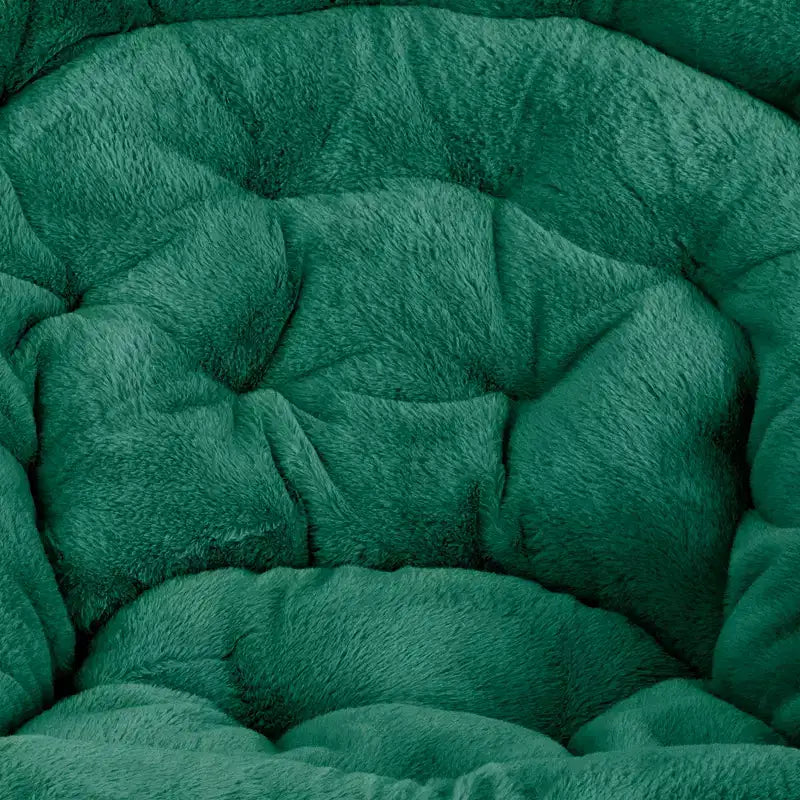Chaise soucoupe pliante surdimensionnée Emma et Oliver avec coussin confortable en fausse fourrure et cadre en métal pour dortoirs, chambres, appartements et plus encore