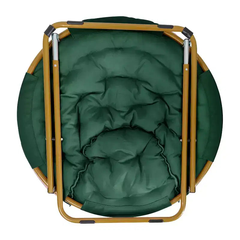 Chaise soucoupe pliante surdimensionnée Emma et Oliver avec coussin confortable en fausse fourrure et cadre en métal pour dortoirs, chambres, appartements et plus encore