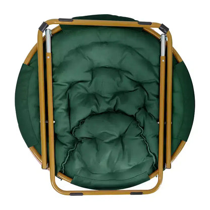Chaise soucoupe pliante surdimensionnée Emma et Oliver avec coussin confortable en fausse fourrure et cadre en métal pour dortoirs, chambres, appartements et plus encore