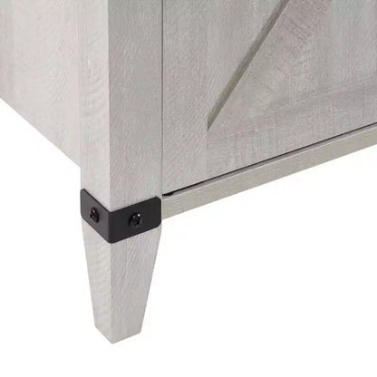 Meuble TV console Edyo Living 63 po autoportant en bois avec foyer électrique, gris