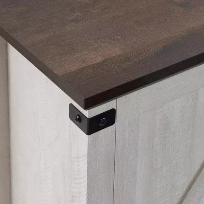 Meuble TV console Edyo Living 63 po autoportant en bois avec foyer électrique, gris