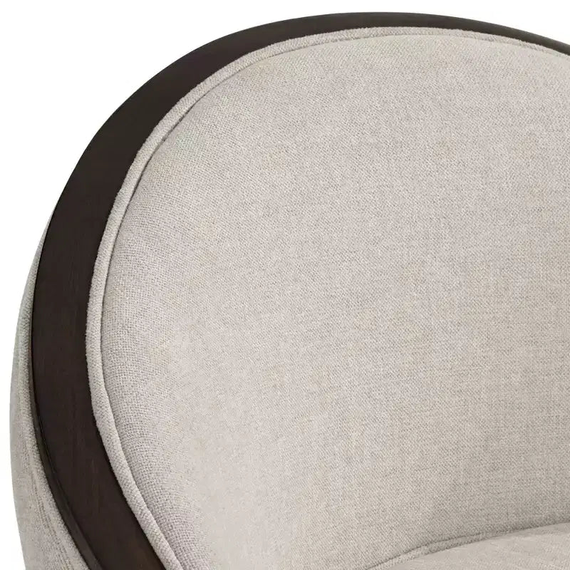 Tabouret de bar Jasper Truffle Wood 55 Downing Street, marron, hauteur 63,5 cm, coussin en tissu moderne couleur avoine avec dossier et repose-pieds pour îlot de cuisine hauteur comptoir