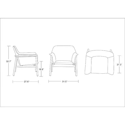 Ensemble de 2 chaises d'appoint Miller en lin tissé - Manhattan Comfort
