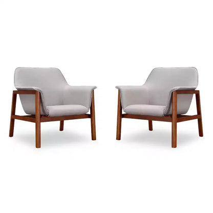 Set of 2 Miller Linen Weave Accent Chairs - Manhattan Comfort