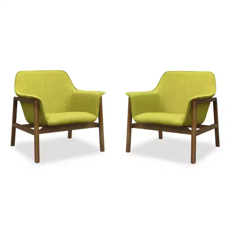 Ensemble de 2 chaises d'appoint Miller en lin tissé - Manhattan Comfort