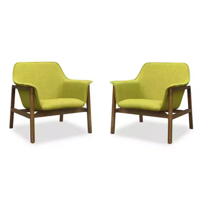Ensemble de 2 chaises d'appoint Miller en lin tissé - Manhattan Comfort