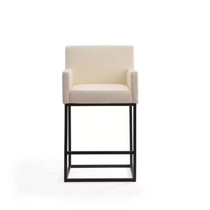 Lot de 2 tabourets de bar rembourrés en métal Ambassador - Manhattan Comfort