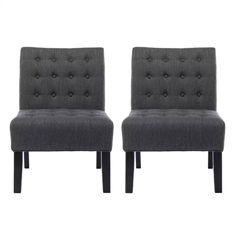 Lot de 2 chaises d'appoint contemporaines en tissu capitonné Lewis - Christopher Knight Home
