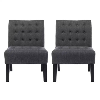 Lot de 2 chaises d'appoint contemporaines en tissu capitonné Lewis - Christopher Knight Home