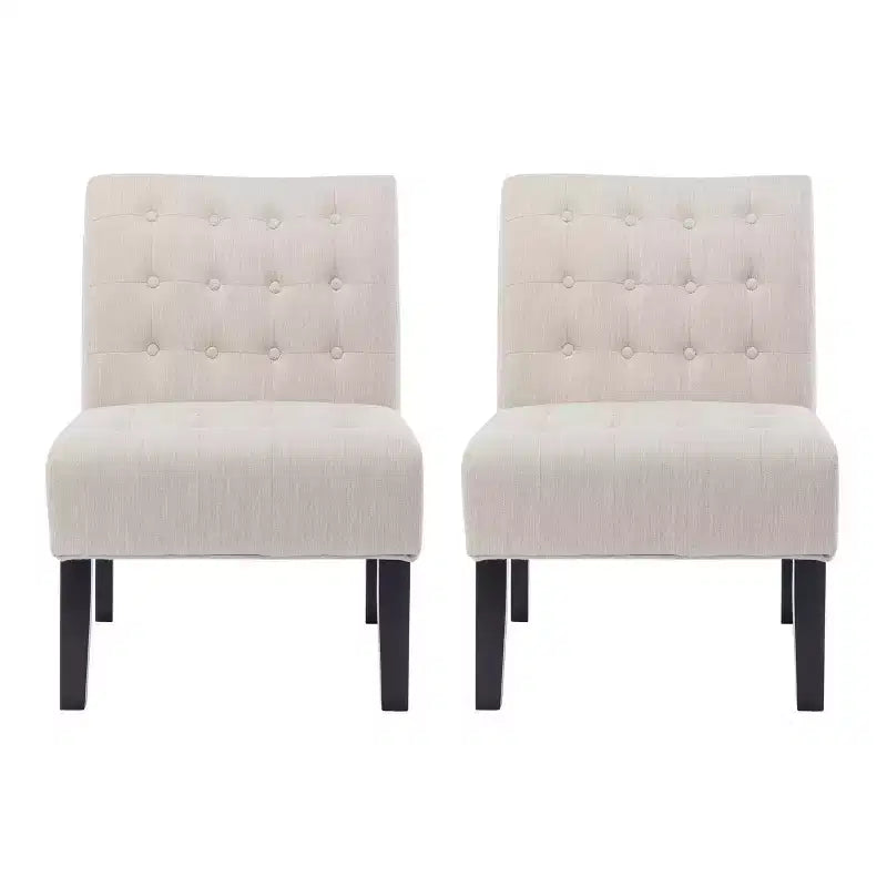 Lot de 2 chaises d'appoint contemporaines en tissu capitonné Lewis - Christopher Knight Home