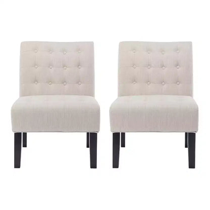 Lot de 2 chaises d'appoint contemporaines en tissu capitonné Lewis - Christopher Knight Home
