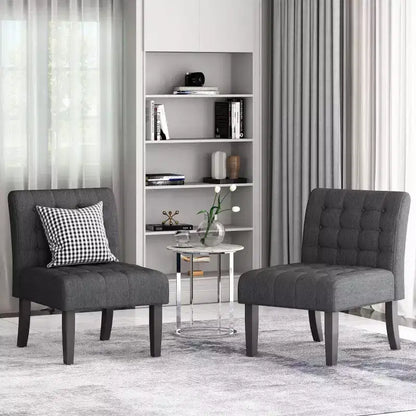 Lot de 2 chaises d'appoint contemporaines en tissu capitonné Lewis - Christopher Knight Home