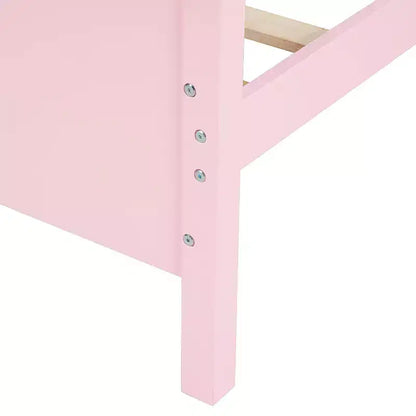 Lit plateforme jumeau en bois avec tête de lit, pied de lit et support à lattes en bois-ModernLuxe