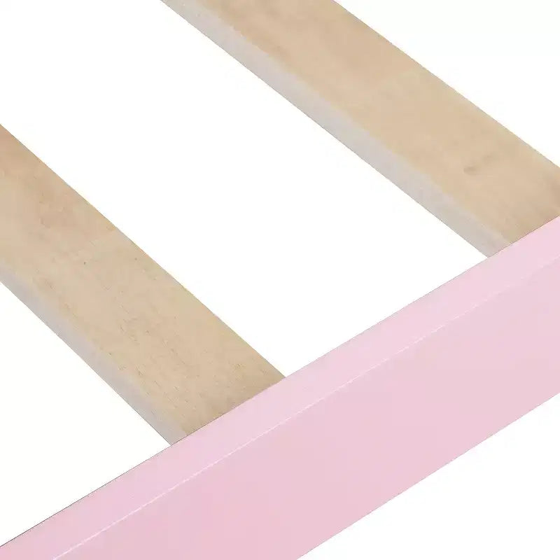 Lit plateforme jumeau en bois avec tête de lit, pied de lit et support à lattes en bois-ModernLuxe