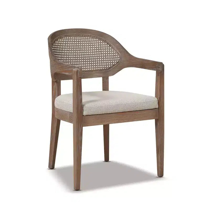 Chaise de salle à manger Jennifer Taylor Home Americana Mid-Century Modern avec dossier en rotin