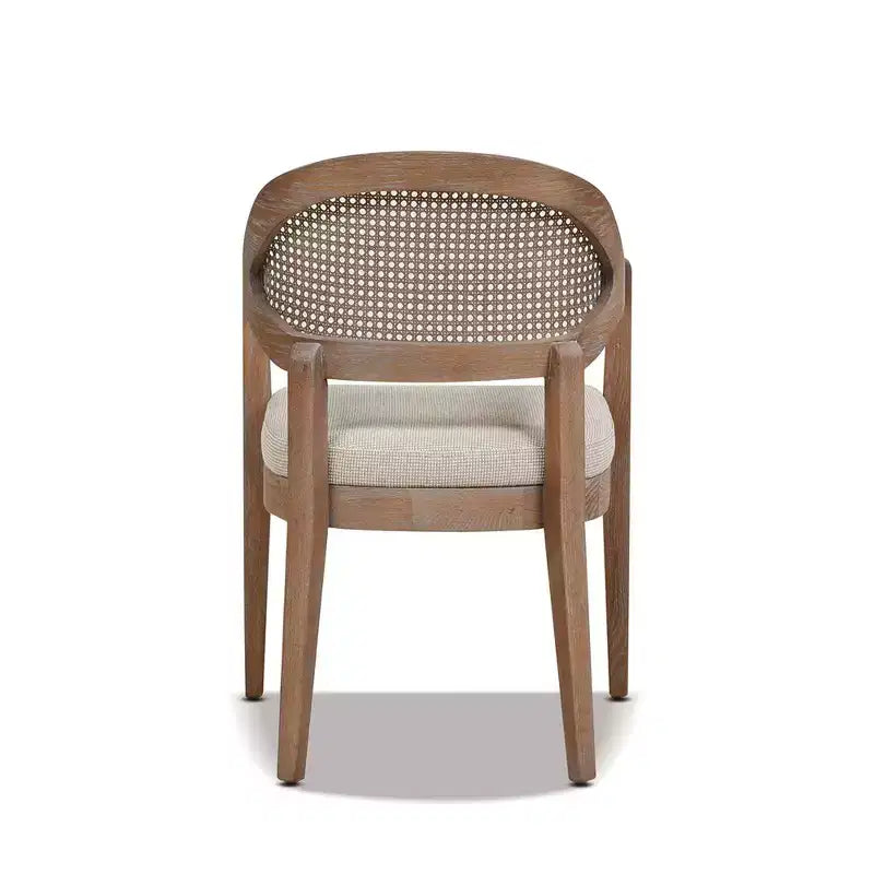 Chaise de salle à manger Jennifer Taylor Home Americana Mid-Century Modern avec dossier en rotin