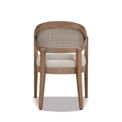 Chaise de salle à manger Jennifer Taylor Home Americana Mid-Century Modern avec dossier en rotin