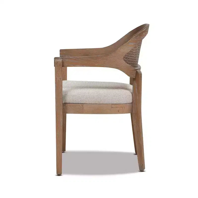 Chaise de salle à manger Jennifer Taylor Home Americana Mid-Century Modern avec dossier en rotin