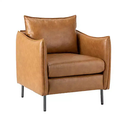 Fauteuil de salon en cuir vegan avec pieds en métal Felix Upholstery | KARAT HOME