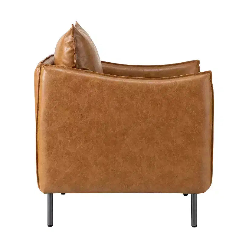 Fauteuil de salon en cuir vegan avec pieds en métal Felix Upholstery | KARAT HOME