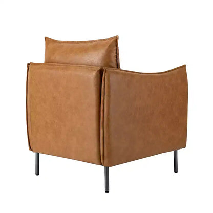 Fauteuil de salon en cuir vegan avec pieds en métal Felix Upholstery | KARAT HOME