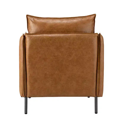 Fauteuil de salon en cuir vegan avec pieds en métal Felix Upholstery | KARAT HOME